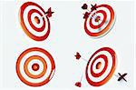 Target and arrows for different business concept. Can be used for marketing concepts.