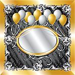 Vector Illustration of fancy Gold & Silver Balloon Background template. Can be used for weddings, parties and more. Template design, can insert text or photo.