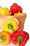 colorful peppers in a basket
