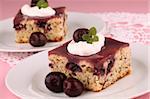 Refreshing cherry cake with jelly and sour cream