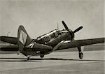 World War II era navy Helldiver airplane