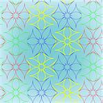 abstract seamless flowers pattern, vector art illustration