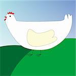 drawing of a chicken, vector art illustration; you can see more animal and bird drawings in my gallery.