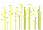 green bamboo tree silhouettes, vector background