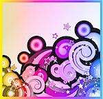 Abstract Fantasy Bubbles Background with Colorful Rainbow Effect