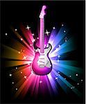 Colorful Disco Dance Background with Electric Guitar