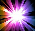 Magic Light Explosion with Rainbow gradient background