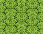 Vector green decorative seamless floral ornament