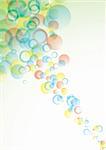 Abstract circular background with bubbles in pastel colours
