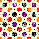 Abstract seamless grunge pattern with colorful balls (vector)