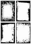 Black ink grunge border with white background and splat effect