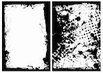 Grunge black ink splat border with two image frames