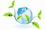 Green ecology concept with plant and globe for your design