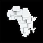 box map of africa isolated on black background