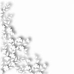Illustration of a white plant cutout border with copy space