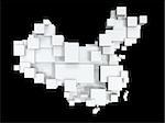 box map of china isolated on black background