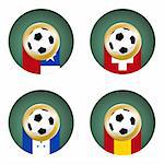 Composition with footballs in the flags of each country of the group H to the 2010 soccer World Cup