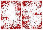 Red grunge ink splat blood border or frame background