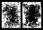 Abstract negative ink splat frame background in black and white