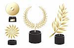 Different Golden Awards, Isolated On White