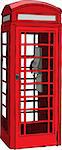 Vector illustration of British red phone booth in London