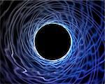 Blue vortex hole storm width black background