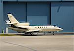 Luxury business jet for executive travel side view