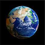 Earth Globe, Asia, high resolution image