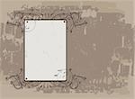 Vintage frame on grunge background, place for your text