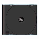 Clear music cd case with black plastic and copyspace