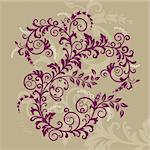 Beautiful red floral ornament vector illustration