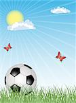 Sport background with a soccer ball. Vector illustration.