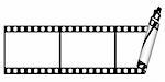 Film strip curl  from the one part on a white background
