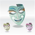 three color Carnival Mask