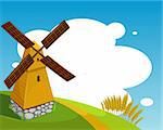 Vector Background with windmill. EPS 8, AI, JPEG