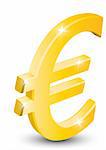 3D gold  euro sign isolated on white background