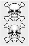 skull with skeleton bones piratic symbol vector illustration