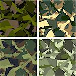 Four variants of camouflage pattern.