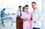 Portrait of a multi-ethnic medical team at work in hospital