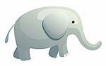 illustration drawing of an elephant isolate in a white background