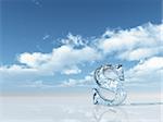 frozen letter s under cloudy blue sky - 3d illustration