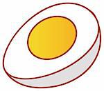 illustration drawing of a half egg isolate in a white background