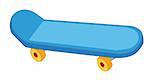 illustration drawing of a blue skateboard isolate in a white background