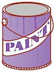 illustration drawing of  a color paint can in a white background