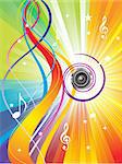 abstract colorful music wave bacground wtih sound vector illustration