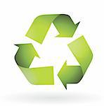 Recycle Icon in green color isolated illustration