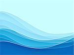 Blue blurry waves and curved lines background