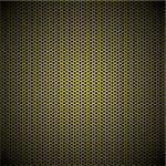 Gold metal hexagon grill background with light reflection