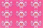 drawing of beautiful flower pattern  in a pink background
