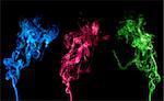 Abstract colorful smoke isolated on clean background.